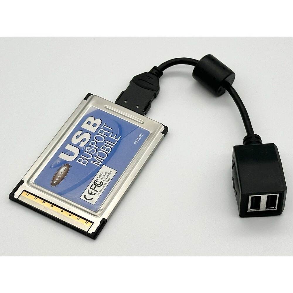 Vintage Belkin Model F5U022 USB BusPort Mobile PCMCIA CardBus Laptop Adapter
